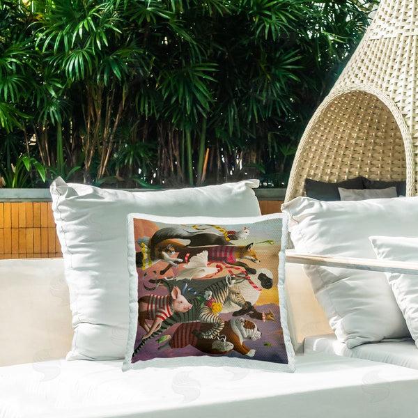 Stupell Industries Heather Gauthier | Thick As Thieves Animals Printed Throw Pillow