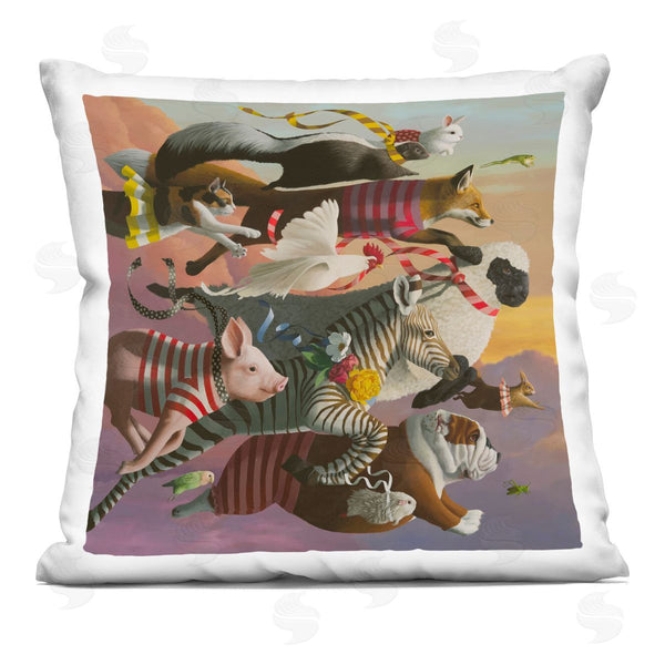 stupell industries Heather Gauthier | Thick As Thieves Animals Printed Throw Pillow