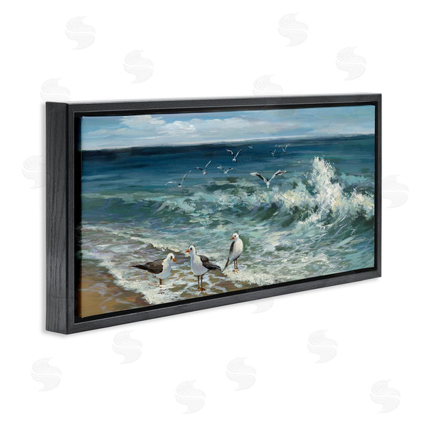 Stupell Industries Heather Hayes | Incoming Beach Tide Seagulls Wall Art