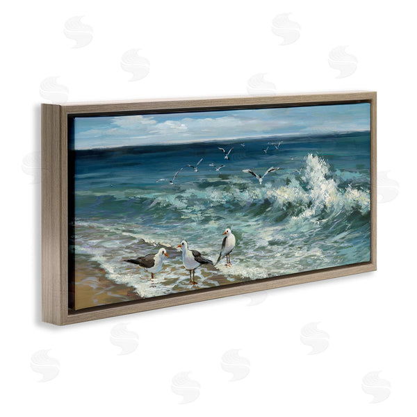 Stupell Industries Heather Hayes | Incoming Beach Tide Seagulls Wall Art