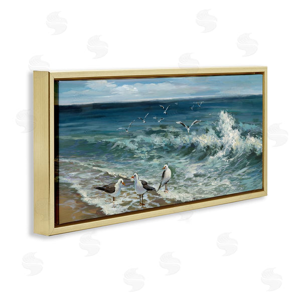 Stupell Industries Heather Hayes | Incoming Beach Tide Seagulls Wall Art