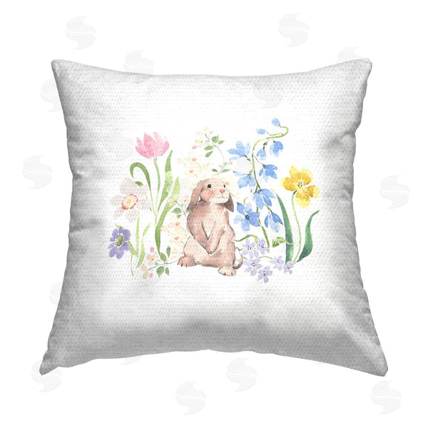 Stupell Industries Heather Lee Chan | Bunny In Pastel Garden Printed Throw Pillow