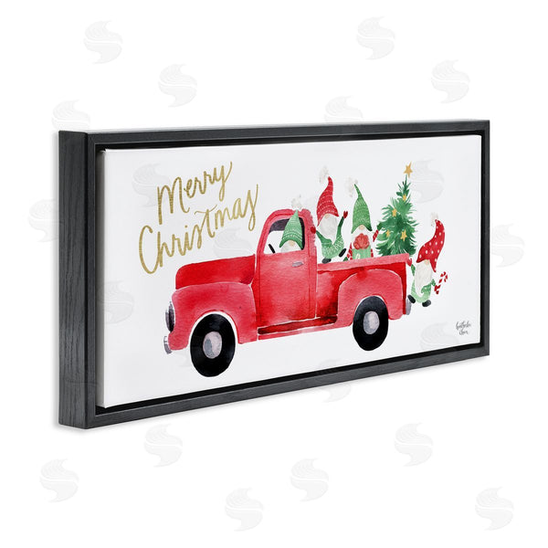 Stupell Industries Heather Lee Chan | Christmas Gnomes Driving Red Truck Decorated Tree Wall Art