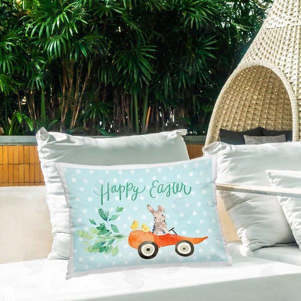 Stupell Industries Heather Lee Chan | Easter Carrot Car Bunny Printed Throw Pillow