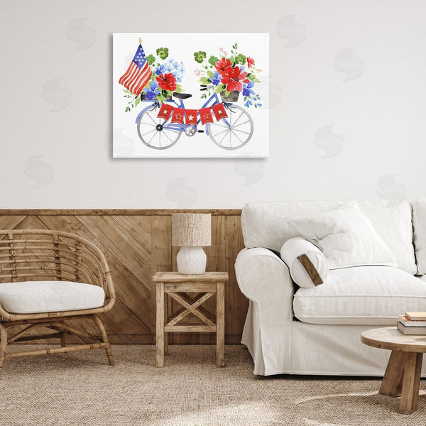 Stupell Industries Heather Lee Chan | Floral Americana Bicycle Wall Art