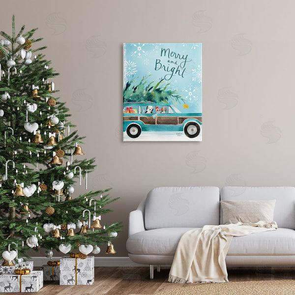 Stupell Industries Heather Lee Chan | Merry & Bright Christmas Scene Holiday Puppies Wall Art