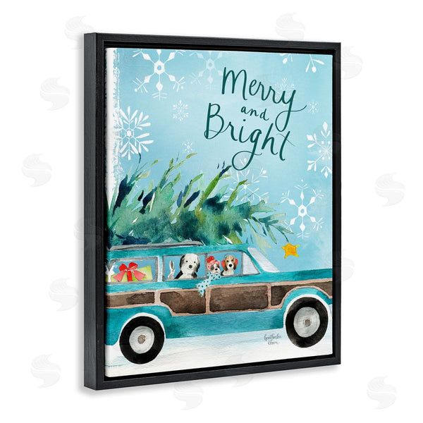Stupell Industries Heather Lee Chan | Merry & Bright Christmas Scene Holiday Puppies Wall Art
