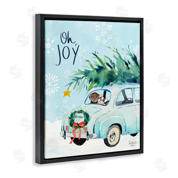 Stupell Industries Heather Lee Chan | Oh Joy Endearing Winter Calligraphy Puppies Scene Wall Art