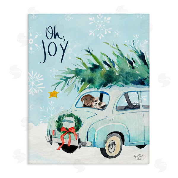 stupell industries Heather Lee Chan | Oh Joy Endearing Winter Calligraphy Puppies Scene Wall Art