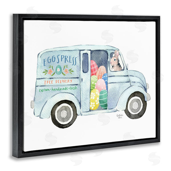 Stupell Industries Heather Lee Chan | Patterned Easter Eggs Truck Holiday Bunny Painting Wall Art