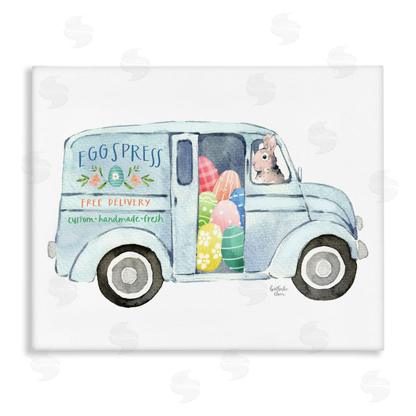 stupell industries Heather Lee Chan | Patterned Easter Eggs Truck Holiday Bunny Painting Wall Art