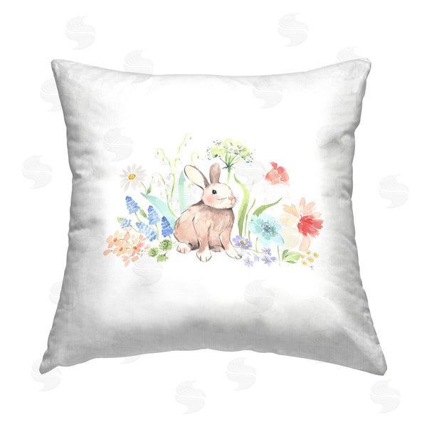stupell industries Heather Lee Chan | Rabbit & Spring Florals Printed Throw Pillow