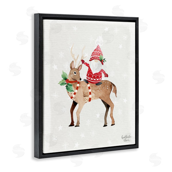 Stupell Industries Heather Lee Chan | Santa Claus Gnome Reindeer Holiday Patterned Stars Wall Art