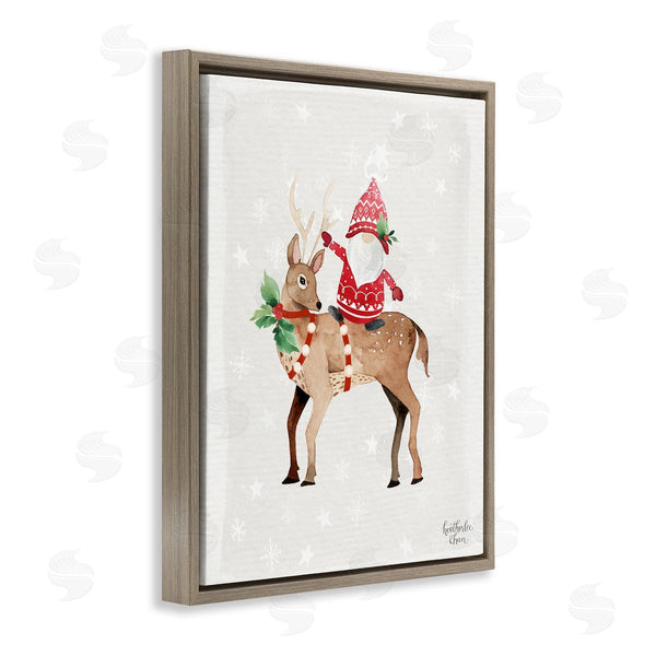 Stupell Industries Heather Lee Chan | Santa Claus Gnome Reindeer Holiday Patterned Stars Wall Art