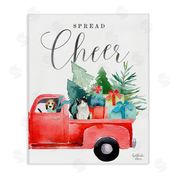stupell industries Heather Lee Chan | Spread Cheer Christmas Truck Wall Art