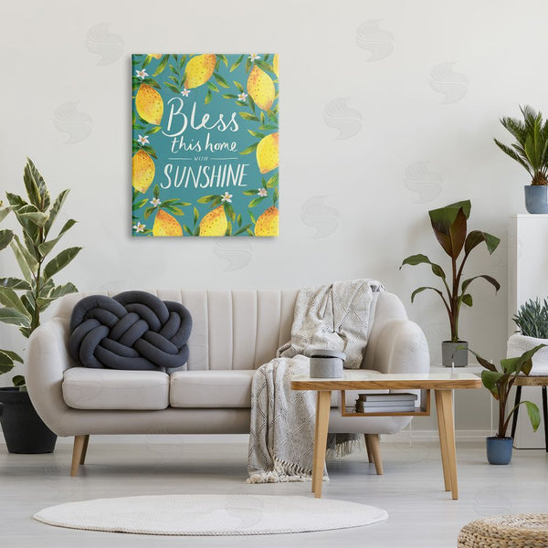 Stupell Industries Heather McLaughlin | Bless This Home With Sunshine Phrase Spring Lemons Wall Art