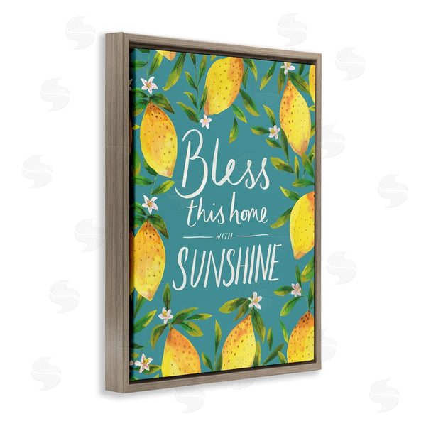 Stupell Industries Heather McLaughlin | Bless This Home With Sunshine Phrase Spring Lemons Wall Art