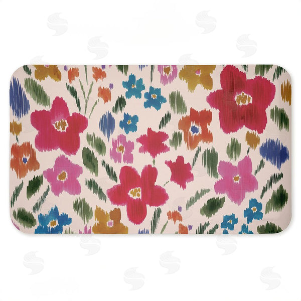 stupell industries Heather McLaughlin | Boho Ikat Flowers Anti-Fatigue Mat