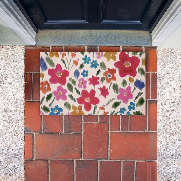Stupell Industries Heather McLaughlin | Boho Ikat Flowers Non-Woven Door Mat