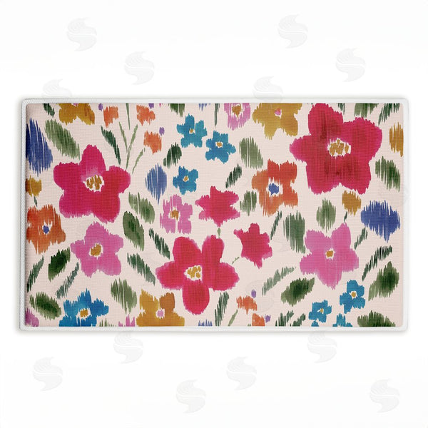 stupell industries Heather McLaughlin | Boho Ikat Flowers Plush Bath Mat