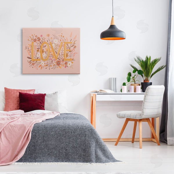 Stupell Industries Heather McLaughlin | Botanical Love Typography Delicate Floral Details Wall Art