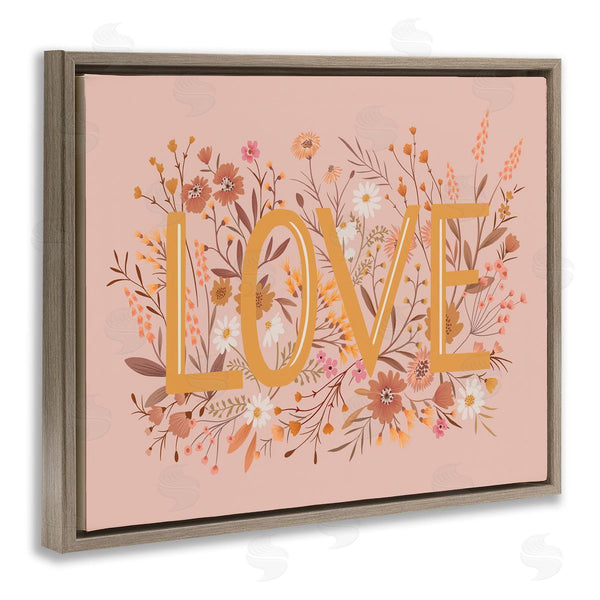 Stupell Industries Heather McLaughlin | Botanical Love Typography Delicate Floral Details Wall Art