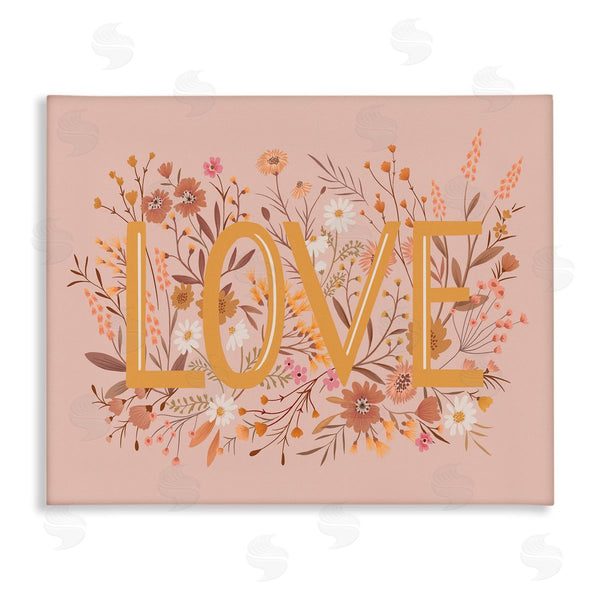 stupell industries Heather McLaughlin | Botanical Love Typography Delicate Floral Details Wall Art