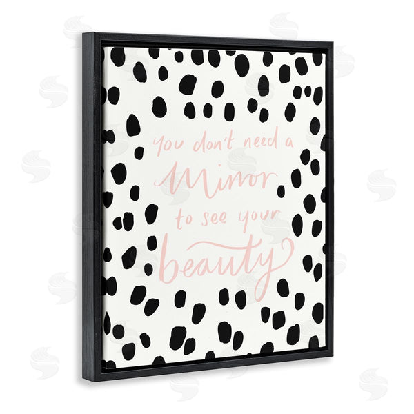 Stupell Industries Heather McLaughlin | Don't Need A Mirror Sentiment Beauty Positivity Polka-Dots Wall Art