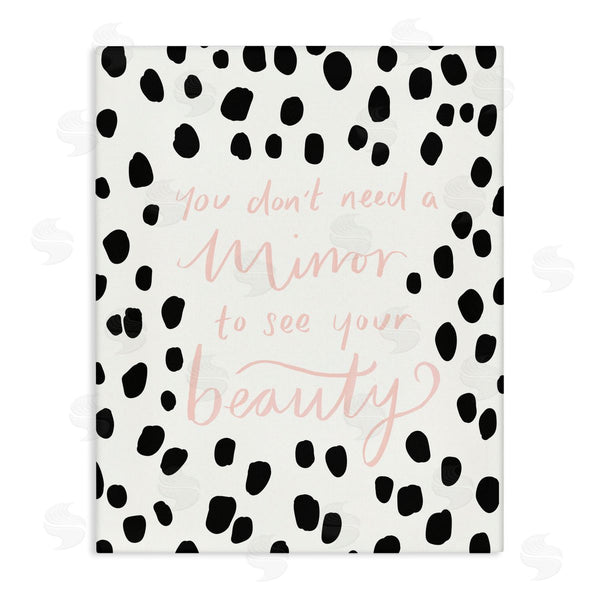 stupell industries Heather McLaughlin | Don't Need A Mirror Sentiment Beauty Positivity Polka-Dots Wall Art