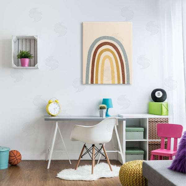 Stupell Industries Heather McLaughlin | Eccentric Oval Rainbow Grainy Crayon Pattern Stripes Wall Art