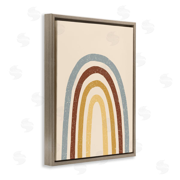 Stupell Industries Heather McLaughlin | Eccentric Oval Rainbow Grainy Crayon Pattern Stripes Wall Art