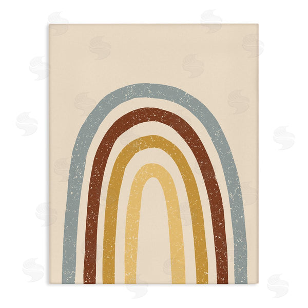 stupell industries Heather McLaughlin | Eccentric Oval Rainbow Grainy Crayon Pattern Stripes Wall Art