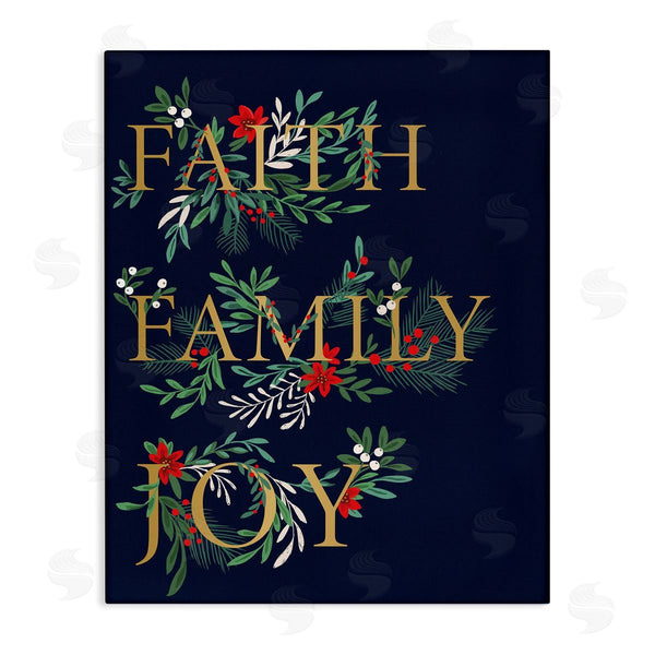 stupell industries Heather McLaughlin | Faith Family Joy Text Traditional Festive Holiday Typography Wall Art