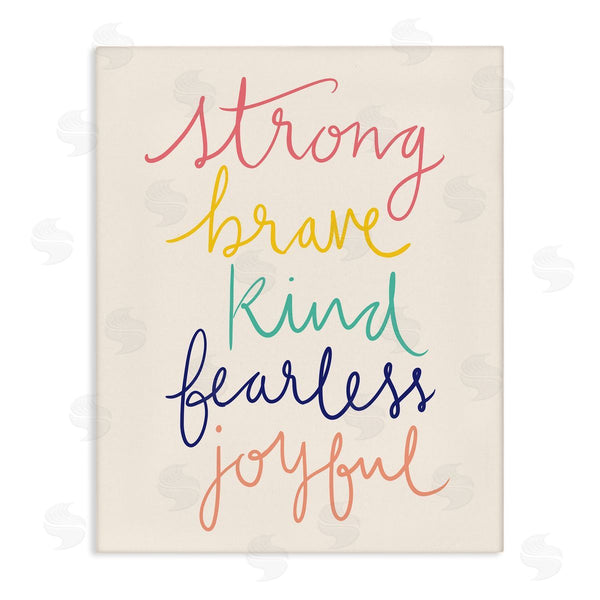 stupell industries Heather McLaughlin | Fearless Motivational Words Phrase Rainbow Calligraphy List Wall Art