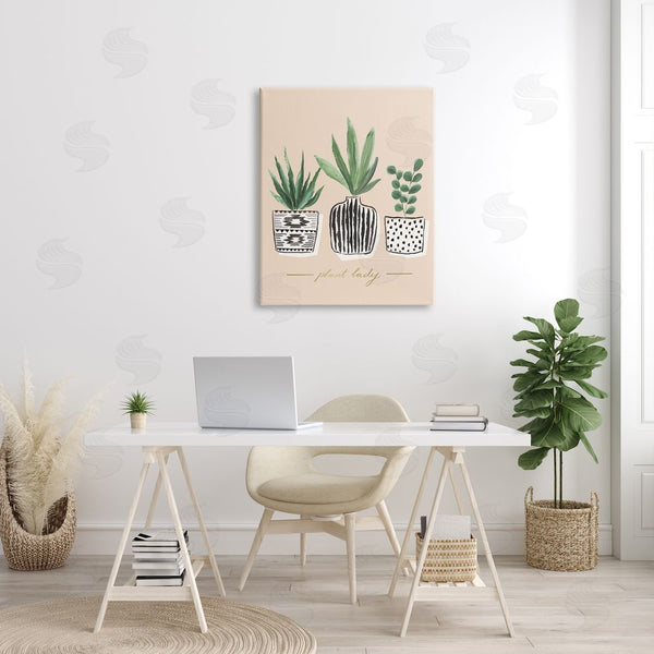 Stupell Industries Heather McLaughlin | Green Fern Trio Chic Patterns Plant Lady Sentiment Wall Art