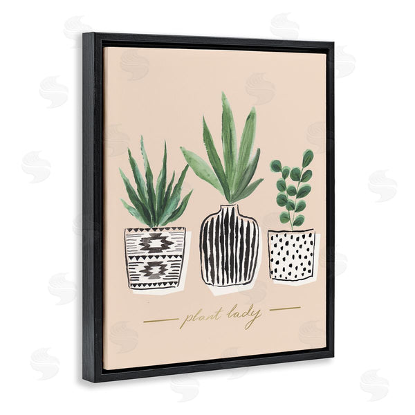 Stupell Industries Heather McLaughlin | Green Fern Trio Chic Patterns Plant Lady Sentiment Wall Art
