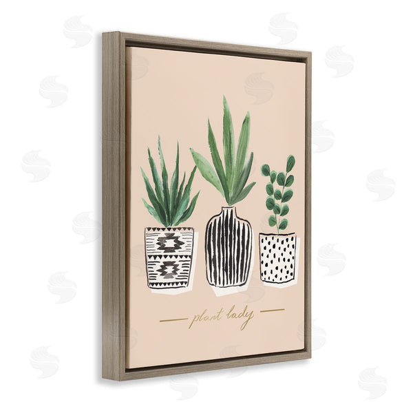 Stupell Industries Heather McLaughlin | Green Fern Trio Chic Patterns Plant Lady Sentiment Wall Art