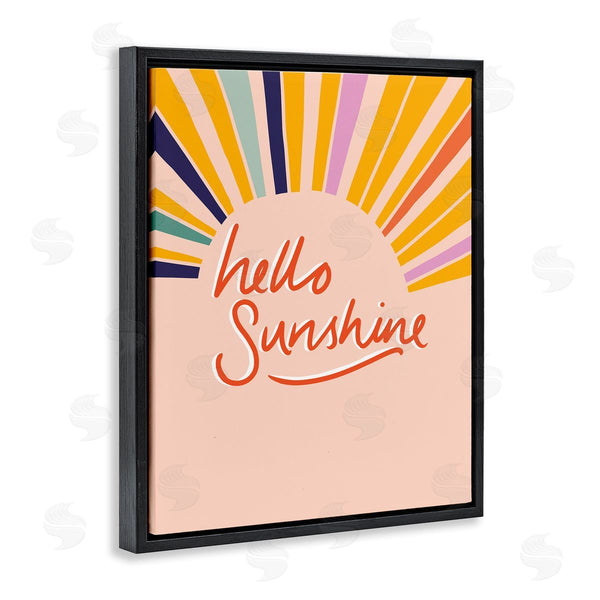 Stupell Industries Heather McLaughlin | Hello Sunshine Exclamation Sunrise Rainbow Rays Wall Art