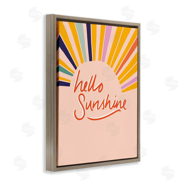 Stupell Industries Heather McLaughlin | Hello Sunshine Exclamation Sunrise Rainbow Rays Wall Art