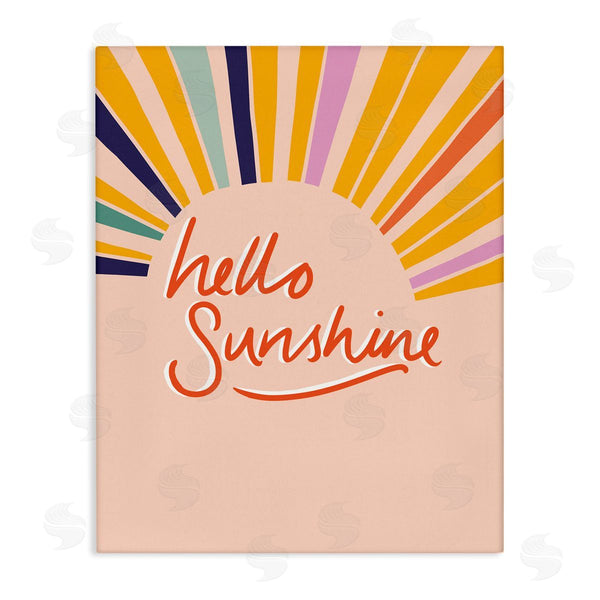 stupell industries Heather McLaughlin | Hello Sunshine Exclamation Sunrise Rainbow Rays Wall Art