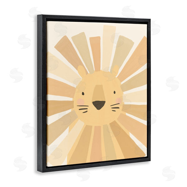 Stupell Industries Heather McLaughlin | Lion Quirky Striped Mane Soft Yellow Portrait Wall Art