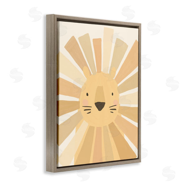 Stupell Industries Heather McLaughlin | Lion Quirky Striped Mane Soft Yellow Portrait Wall Art