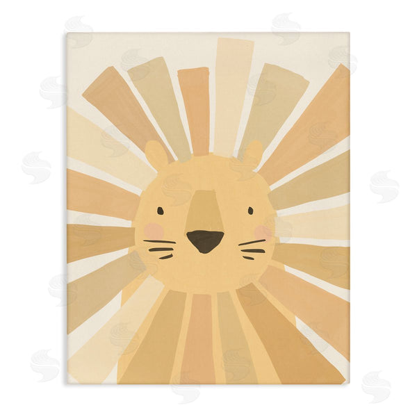 stupell industries Heather McLaughlin | Lion Quirky Striped Mane Soft Yellow Portrait Wall Art