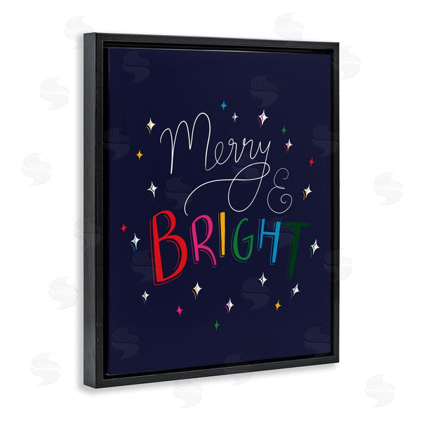 Stupell Industries Heather McLaughlin | Merry & Bright Whimsical Sparkle Rainbow Typography Wall Art