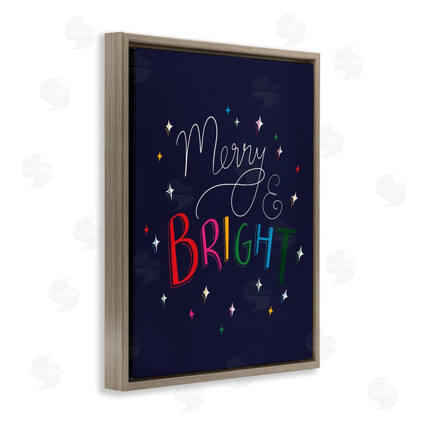 Stupell Industries Heather McLaughlin | Merry & Bright Whimsical Sparkle Rainbow Typography Wall Art