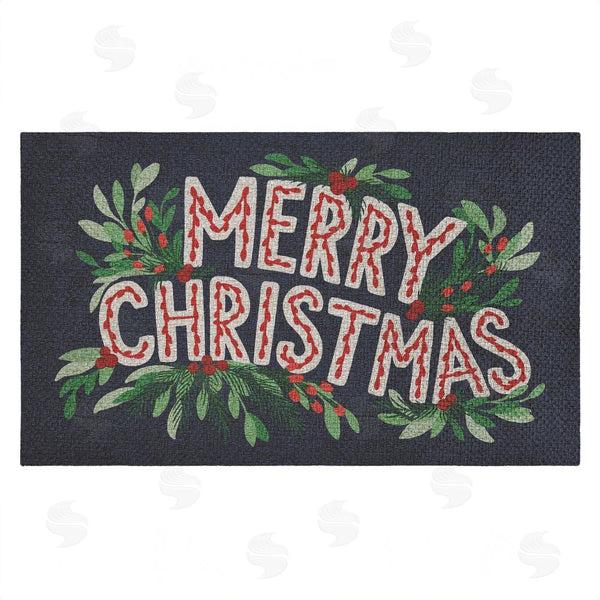 stupell industries Heather McLaughlin | Merry Christmas with Foliage Faux Sisal Door Mat