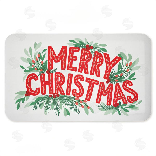 stupell industries Heather McLaughlin | Merry Christmas with Seasonal Greenery Anti-Fatigue Mat