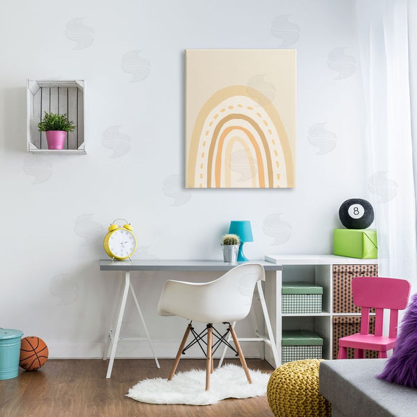 Stupell Industries Heather McLaughlin | Minimal Rainbow Stripes Neutral Tones Dashed Lines Wall Art