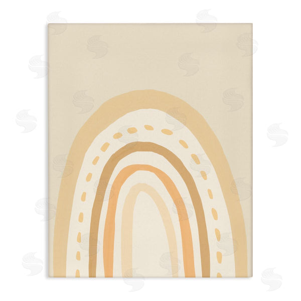 stupell industries Heather McLaughlin | Minimal Rainbow Stripes Neutral Tones Dashed Lines Wall Art