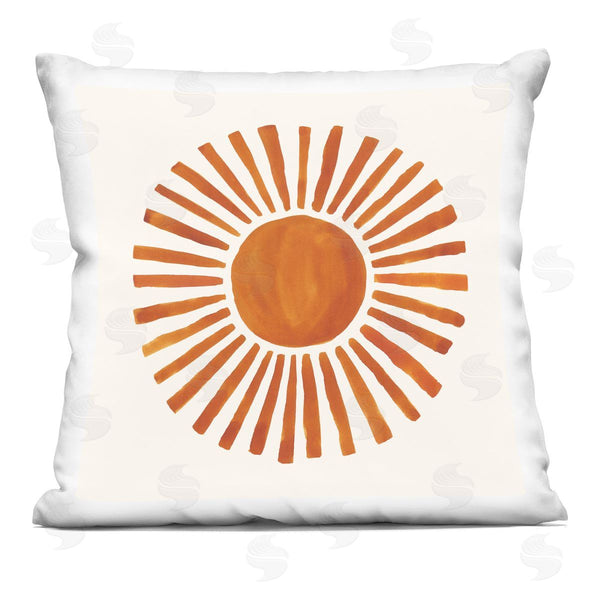 stupell industries Heather McLaughlin | Orange Boho Sun Rays Nature Kids Design Printed Throw Pillow